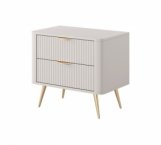Тумба прикроватная 2S Perfect Home Lante/Ланте Бежевый/Золотые ножки