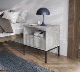 Тумба прикроватная Серый/Черные ножки S54 Nova