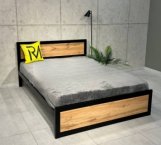 Кровать LOFT 140×200 Дуб Сонома / Чёрный мат MebliRoMax