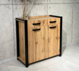 Тумба LOFT 2ш2д Дуб Сонома / Чёрный мат MebliRoMax