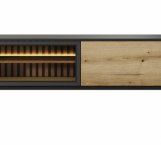 Тумба под ТВ Lang/Ланг RTV150 2D Черный/Дуб Эвок Perfect Home Ширина 150 см