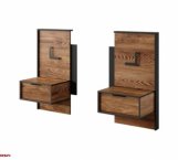 Тумби приліжкові з LED 1S Perfect Home Milton/Мілтон Каштан/Антрацит