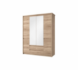 Шкафчик с зеркалом Мебельбос 6d2S 4 дверный дуб сонома Somma 166 см