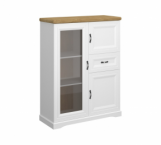 Витрина низкая 2D1W1S белый Riva