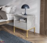 Тумба прикроватная Серый/Золотые ножки S54 Nova