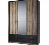 Шафа з дзеркалом 3D2S Mebelbos Jagger 3 дверна дуб монастирський 161 см