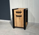 Тумба LOFT приставная Дуб Сонома / Чёрный мат MebliRoMax