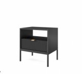 Тумба приліжкова Чорний/Чорні ніжки S54 Nova
