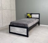 Кровать LOFT 90×200 Дуб Сонома / Чёрный мат MebliRoMax