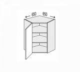 Секция верхняя УголВ 45° 650х650/720 1дв Лео