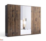 Шкаф 6дв с зеркалом Миромарк Квадро 6 дверный дуб барокко 272 см