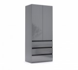 Шафа 2дв 3шх Міромарк Тео 2 дверна графіт 90 см