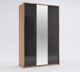 Шкаф 3дв с зеркалом Миромарк Луна 3 дверный дуб крафт 140 см