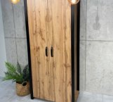 Шкаф 2Д LOFT Дуб Сонома / Чёрный матовый MebliRoMax