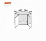 Секция верхняя правая Угол 45° 600х600/360 1дв Pro Blum Миллениум