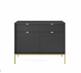 Комод Нова / Nova KSZ104 Чорний/Золоті ніжки