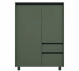 Комод Лаундж REG2D1S1K 3-дверний з 1 шухлядою Зелений димчастий / Чорний