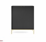 Комод Нова / Nova K104 високий Чорний/Золоті ніжки