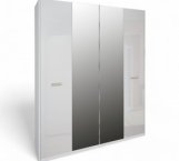 Шкаф 4Д с зеркалом Миромарк Белла 4 дверный белый 183 см