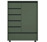 Комод REG1D5S1K 2-дверний з 5 шухлядами Лаундж Зелений димчастий / Чорний