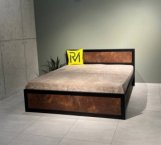 Кровать LOFT 160×200 Дуб Сонома / Чёрный мат MebliRoMax