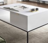 Стіл журнальний Білий/Чорні ніжки L104 Nova