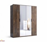 Шкаф 4дв с зеркалом Миромарк Квадро 4 дверный дуб барокко 183 см