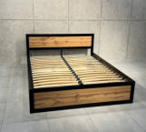 Кровать LOFT с подъёмным механизмом Дуб Сонома / Чёрный мат MebliRoMax