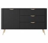 Комод 1D3S/138 Чорний/Золоті ніжки Lante