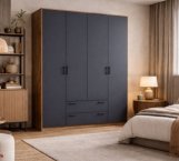 Шкаф Doros Ронди 4-дверный с ящиками 160 см Дуб Артизан / Графит