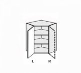 Секция верхняя левая Угол 45° 650х650/720 1дв Миллениум