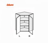 Кухонная секция Миллениум верхняя Угол 45° 650х650/720 1дв Pro Blum левая