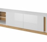 Тумба під ТВ Arco/Арко RTV188 2D Білий/Білий глянець/Дуб грандсон Perfect Home Ширина 188 см