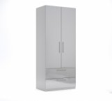 Шкаф 2дв 2шх Миромарк Меги 2 дверный шиншила серая 90 см