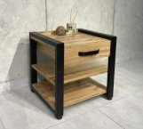 Тумба прикроватная LOFT Дуб Сонома / Чёрный мат MebliRoMax