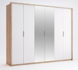 Шкаф 6Дв с зеркалом Миромарк Асти 6 дверный дуб крафт 275 см