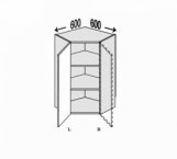 Секция верхняя правая Угол 45° 600х600/900 1дв Миллениум