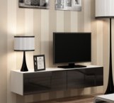 Тумба під ТВ Vigo/Віго RTV140 Білий мат/Чорний глянець Cama Ширина 140 см