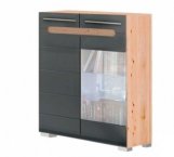 Тумба 2Д Б'янко (скло) Графіт