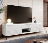 Тумба ТВ Marmo/Мармо RTV195 2D1S1K Білий/Білий мармур Cama Ширина 195 см