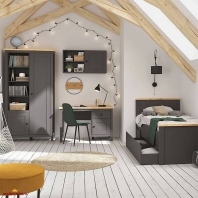 Шкаф комбинированный BRW Poland SZF2D Hesen 2 дверный черный 106 см