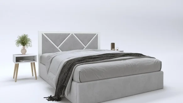 Ліжко дерев'яне з м'якою вставкою DrevKO Стиль 2 2