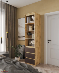 Шафа Морелі Т219 аппалачі/венге темний з полицями та шухлядами 50 см