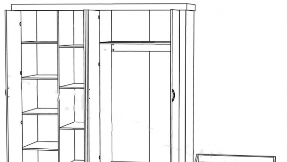 Шкаф с зеркалами 4D1S Лавенда 0