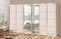 Шафа-купе 5,4м шестидверна з дзеркалом з 4-х частин