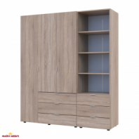 Шафа для одягу Дорос Гелар дуб сонома 3-х дверна з пеналом 176,2 см