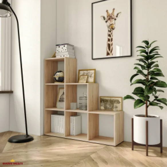 Стелаж сонома на 6 комірок GT39