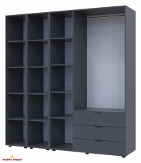 Шафа Дорос Гелар графіт з 2 Етажерками 3-х дверна 192,6 см