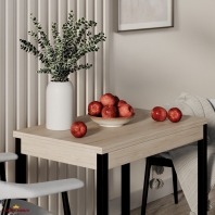 Стол-трансформер Lunch Гикори рокфорд светлый/Чёрный