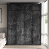 Шкаф Морели R-0019 Рамо 4 дверный бетон со штангой и полками 197см